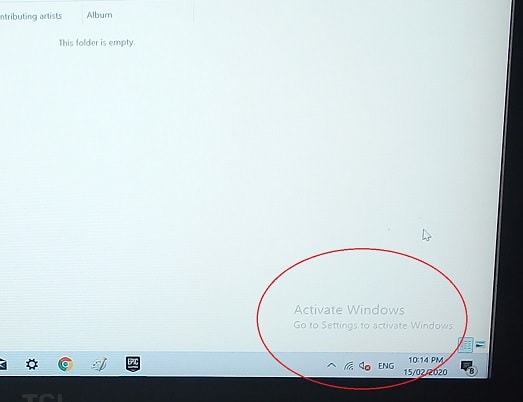 watermark on windows if no key